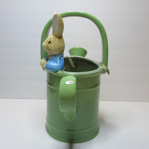 vintage Beatrix Potter Teleflora Peter Rabbit Watering Can vase holder spring - Picture 4 of 11